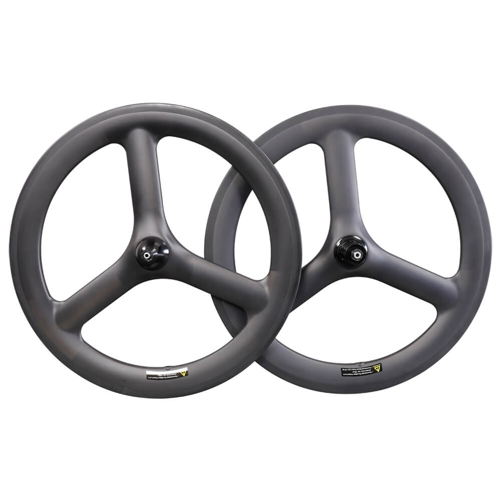 ICAN Carbon 20 inch 3 Spoke Wheelset for BMX bike /Folding bike/Road bike Clincher Tubeless Ready