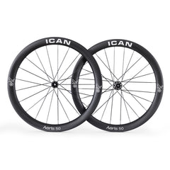ICAN Aeris 50 disc carbone spoke wheelset 45T ratchet