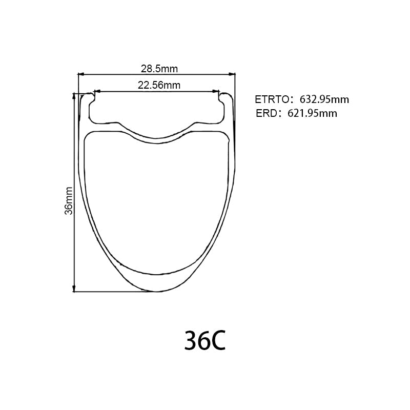 36/50mm Piezo-Carbonspeiche - 23mm Innenbreite