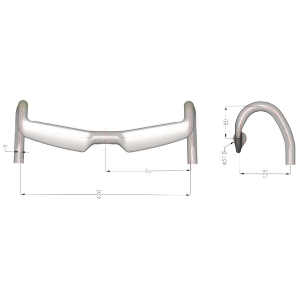 Internal Routing Road Bike Handlebar HBA9